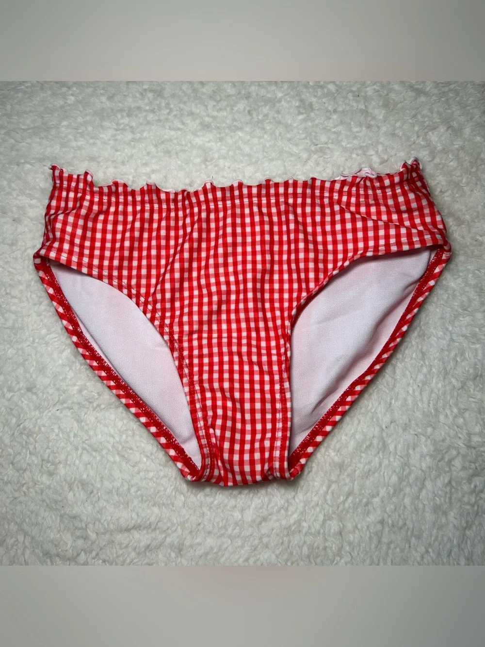 Art Class Girls Red & White Gingham Checkered Ruffle Bikini Bottoms Medium NWOT
